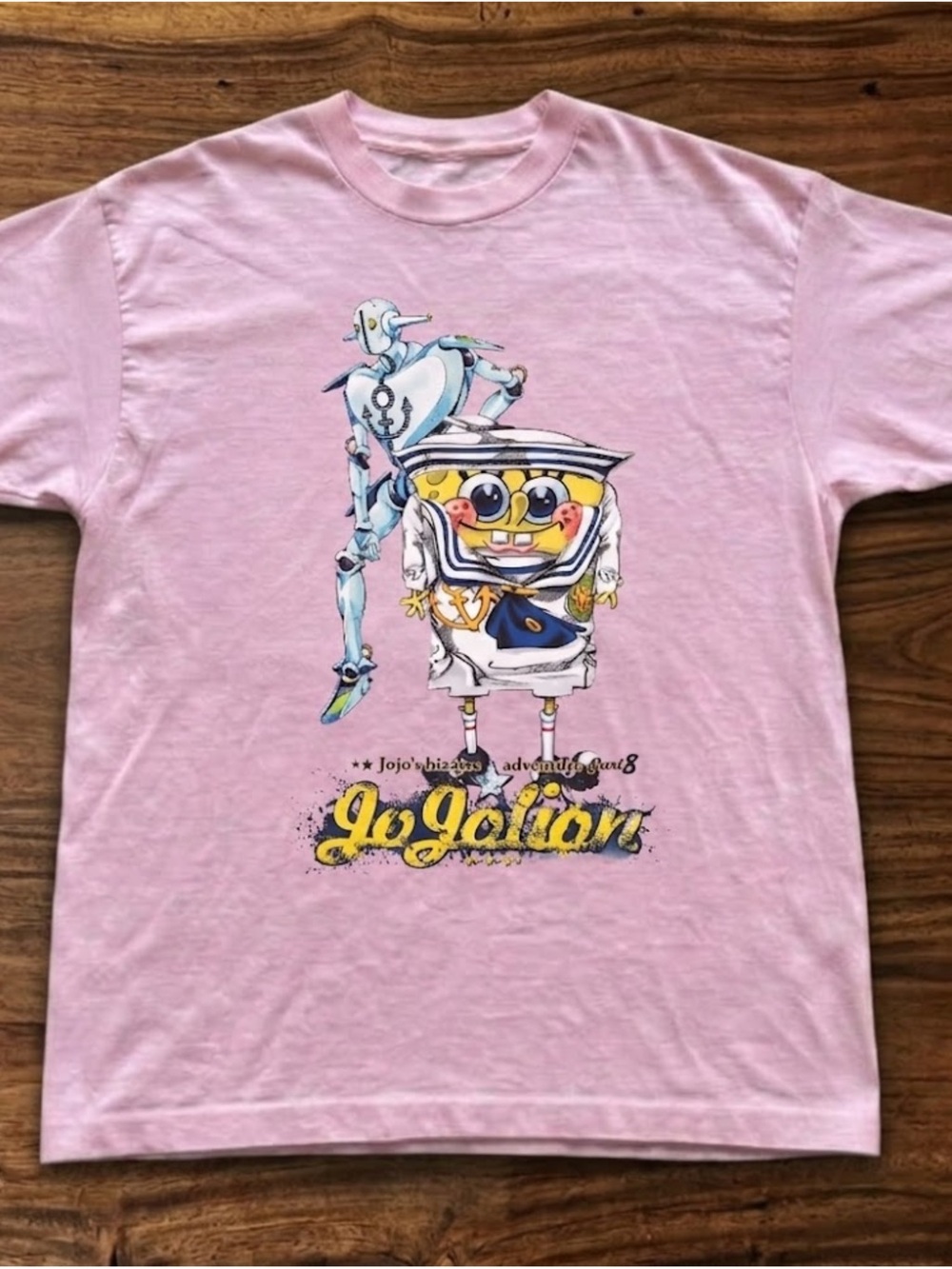 Graphic Short Sleeve Tee in Light Pink with Sailor Character